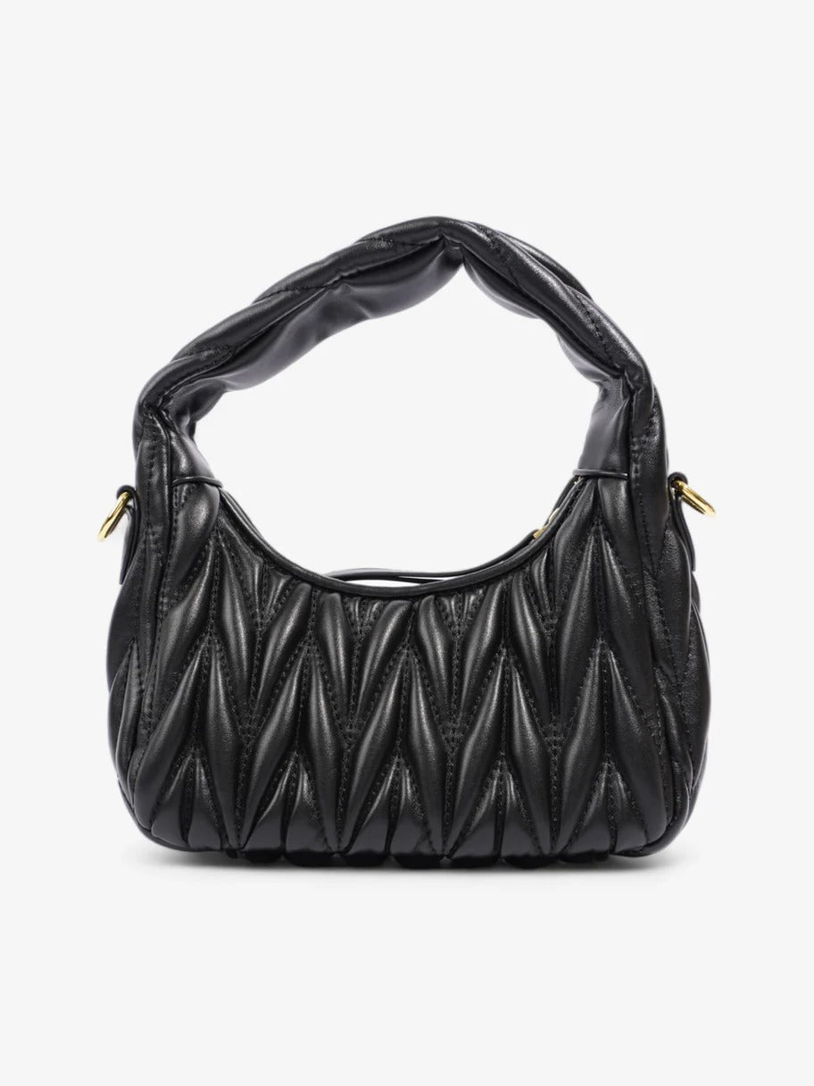 Hobo Bag Black Matelasse Leather B2003 Hobo Bag Black Matelasse Leather B2003