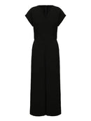 Urban Cap Sleeve Solid Color Wide Leg Jumpsuits 112913 - TUZZUT Qatar Online Shopping