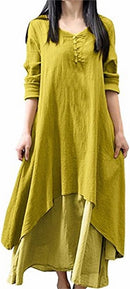Womens  Vintage Loose Dress 36548 - TUZZUT Qatar Online Shopping