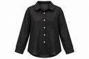 Women’s Black Long-Sleeve Button-Front Shirt - XL