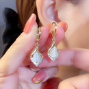 Fashion Personality Opal Dangle Earrings Women's Trendy Temperament Water Drop Earring Wedding Jewelry Birthday Gifts B-279456 - TUZZUT Qatar Online Shopping