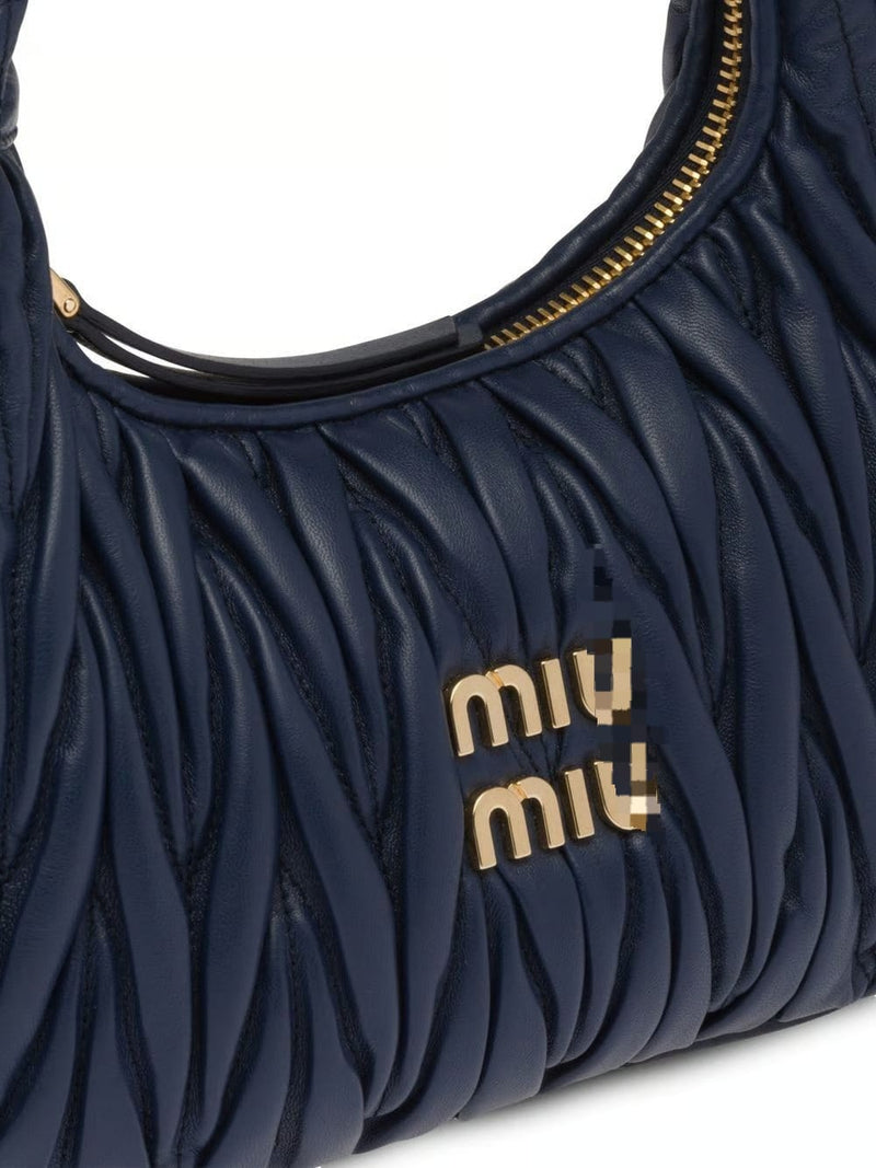 Hobo Bag Blue Matelasse Leather B2178 - TUZZUT Qatar Online Shopping