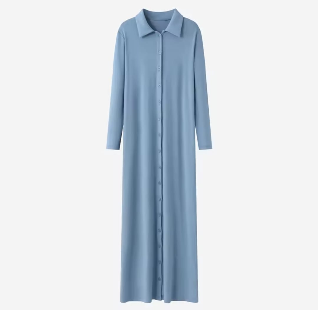 Maxi Dress Button Design Women Clothing Full Sleeve Comfortable Clothing B286378 Maxi Dress Button Design Women Clothing Full Sleeve Comfortable Clothing B286378