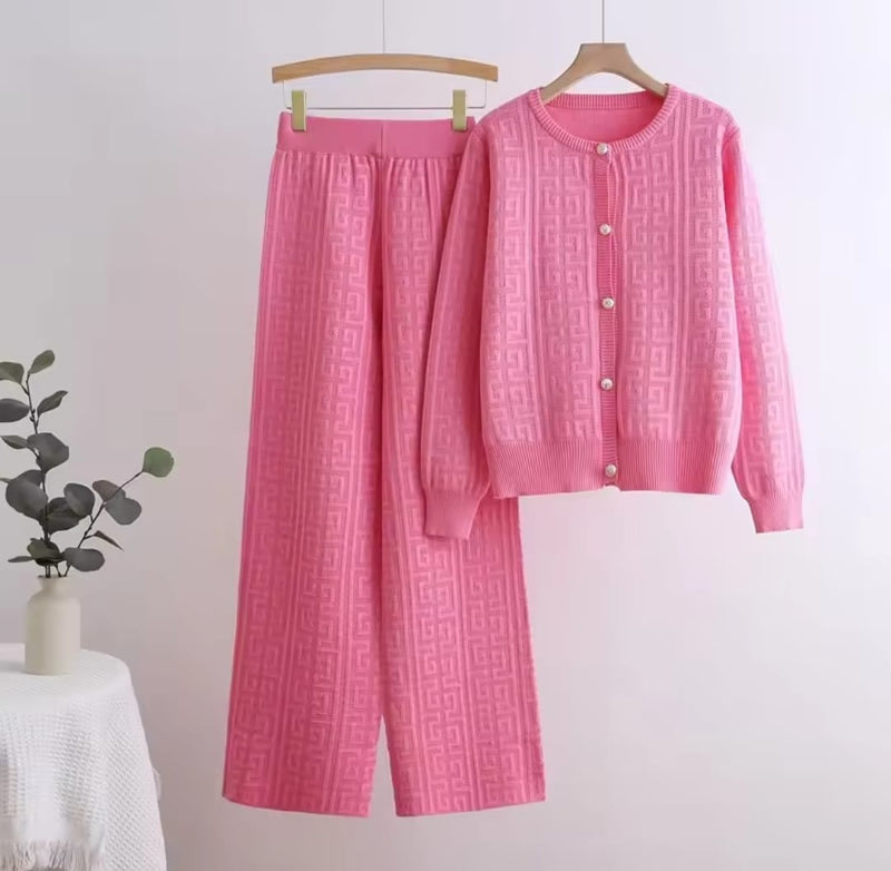 Women Elegant Knitted 2 Piece Sets KS665 - TUZZUT Qatar Online Shopping