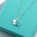 Double Heart Blue Silver 925 Pendant Necklace D2
