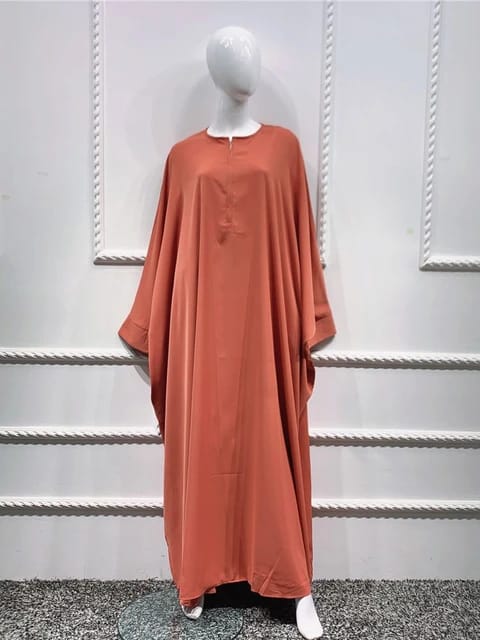 Women Muslim Prayer Dress One Piece Prayer Abaya Batwing Sleeve Islamic Clothing Dubai Saudi Arabia L B-61822 - Tuzzut.com Qatar Online Shopping