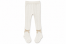 Girls’ Ivory Pointelle Tights with Ankle Bows 1595331 – 4–6 Years
