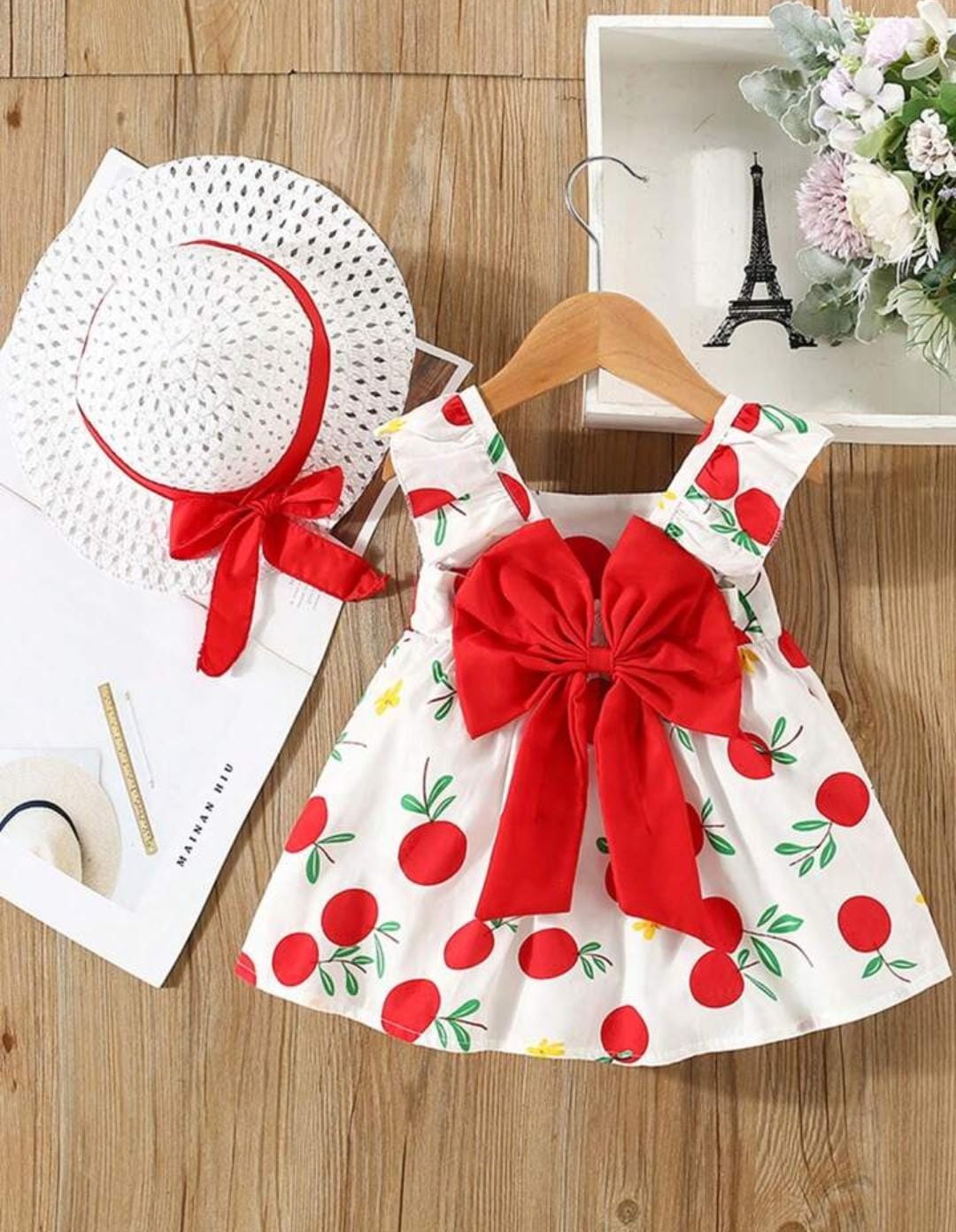 2pcs/Set Summer Newborn Baby Girls Dress And Hat 1567180 2pcs/Set Summer Newborn Baby Girls Dress And Hat 1567180