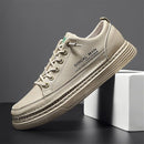 Men's Causal Wear Smooth Low Top Sneakers Flat Pig Leather Soft Shoes   B159437 - TUZZUT Qatar Online Shopping