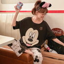 Disney Cute Mickey Mouse Pajamas Ladies Sleepwear Summer Short Sleeve Top & Shorts Casual Women Homewear Pajama Set M S4860579 - Tuzzut.com Qatar Online Shopping
