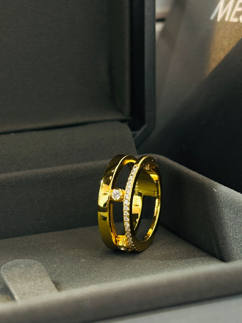 Womens Fashion Gold Diamonds Ring S45625 - TUZZUT Qatar Online Shopping