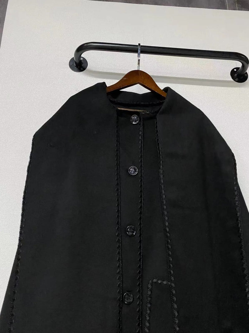 Women's High-end Wool Coat with Detachable Scarf  S5064055 - TUZZUT Qatar Online Shopping