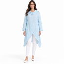 Size 2XL - Women’s Light Blue Cowl-Neck Asymmetric Tunic 4224846