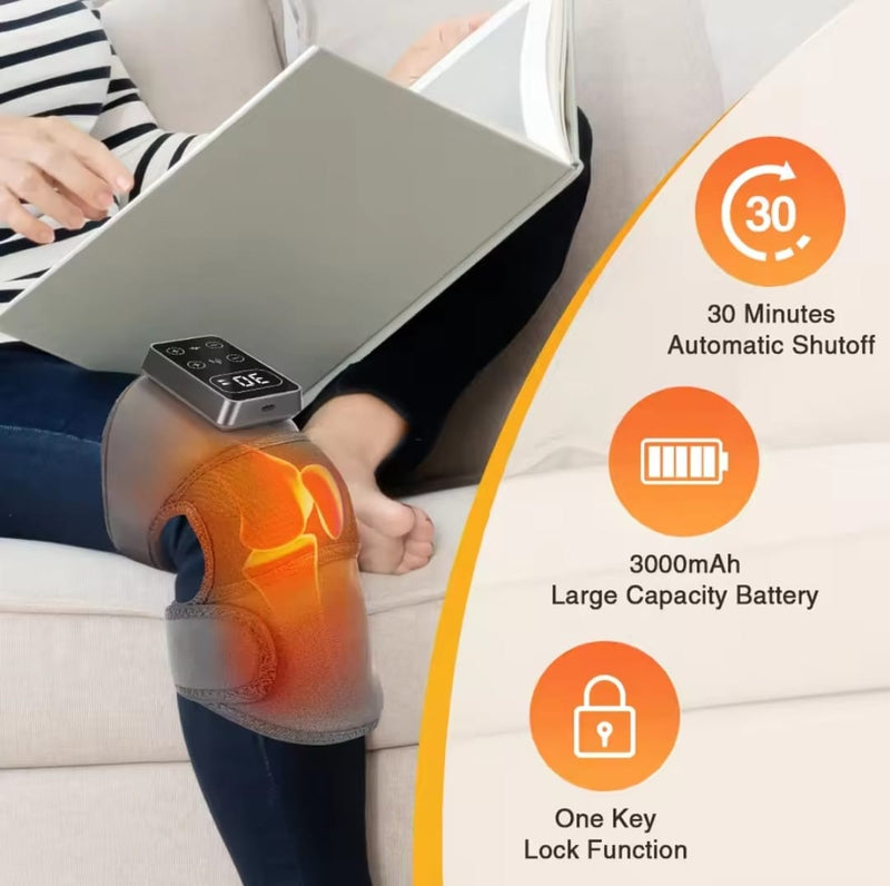 Electric Knee Massager with 3 Levels of Vibration And 5 Levels of Hot Compression JH-801 - TUZZUT Qatar Online Shopping