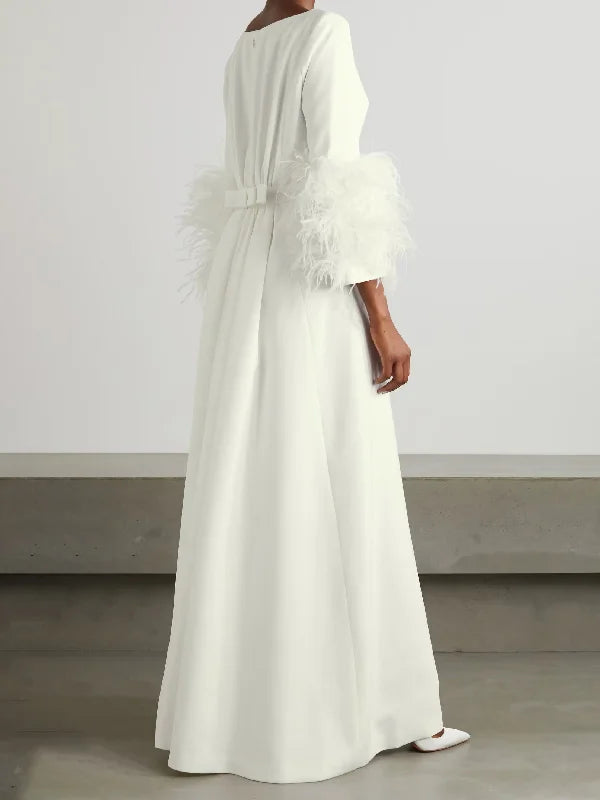 Elegant Simple Feather Long Sleeve Party Dress 111150 Elegant Simple Feather Long Sleeve Party Dress 111150