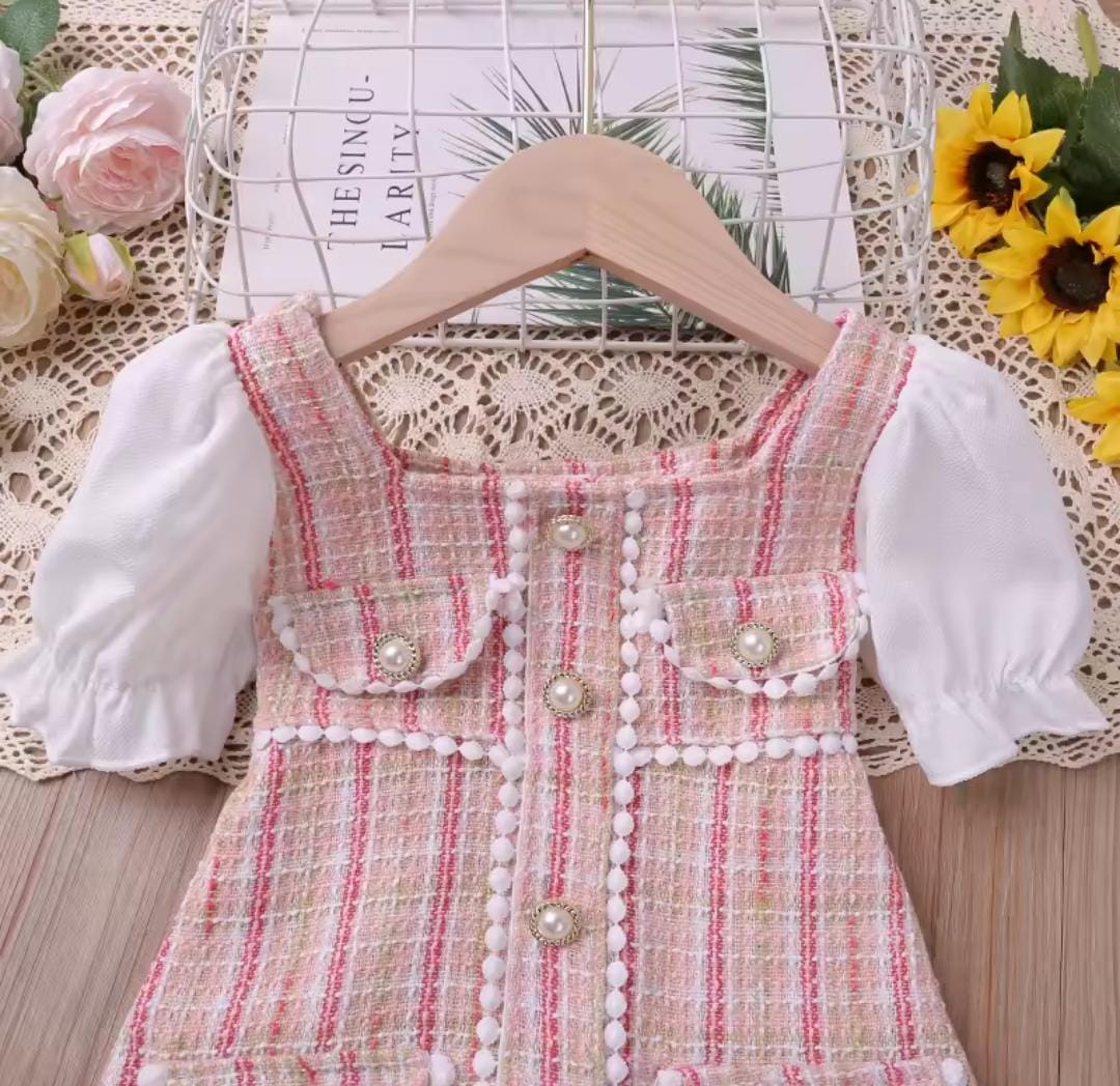 Girls Elegant Pearl Button Princess Dress 1563895 Girls Elegant Pearl Button Princess Dress 1563895
