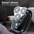 Men's Electric Razor Portable 3-blade Beard Trimmer with LED Power Display SanQiao - TUZZUT Qatar Online Shopping