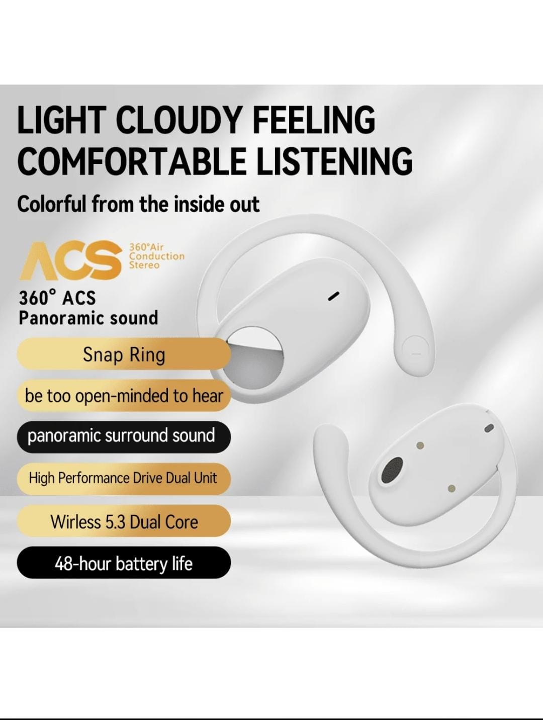 Ear Hook Touch Control LED Display Adjustable Wireless Earbuds JS911 Ear Hook Touch Control LED Display Adjustable Wireless Earbuds JS911