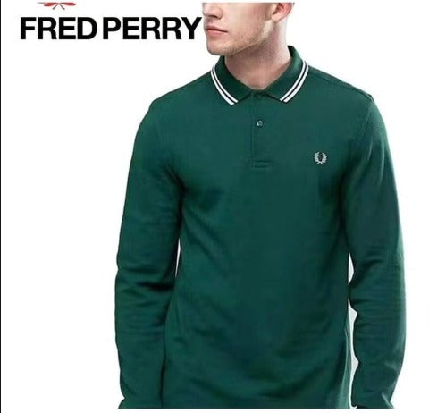 Fred Perry Men's Bomber Stripe Collar Pique Polo Shirt M7208 Fred Perry Men's Bomber Stripe Collar Pique Polo Shirt M7208