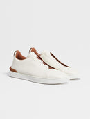 Off White Deerskin Triple Stitch Sneakers Z1000 - TUZZUT Qatar Online Shopping
