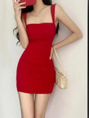 Red Dress Mini Summer Sexy Short Female Dress Elegant Women Dresses   S4957351 - TUZZUT Qatar Online Shopping