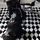 Punk Fur Metal Decor Round Toe Sandals 22823 - TUZZUT Qatar Online Shopping