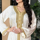 Women Abaya Dress Muslim Chiffon Kaftan Dress Islamic Long Sleeve   S4817222 - TUZZUT Qatar Online Shopping