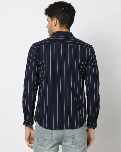 Korean Men's Fashion Business Casual Long Sleeve Stripe Shirt S039193 Korean Men's Fashion Business Casual Long Sleeve Stripe Shirt S039193