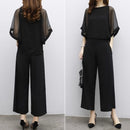 2 Pcs Women's Solid Color Pants Set 439387 - TUZZUT Qatar Online Shopping