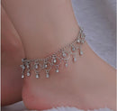 Dervivea Boho Crystal Tassel Anklet Bracelet Silver Circle Chain S 3820915 - Tuzzut.com Qatar Online Shopping