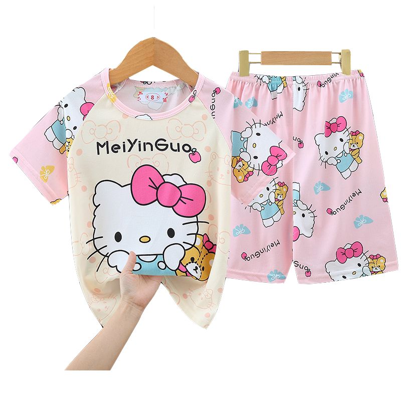 Summer Children's Pajamas Sets Cinnamoroll Kuromi Milk Silk Pajamas 542257 Summer Children's Pajamas Sets Cinnamoroll Kuromi Milk Silk Pajamas 542257