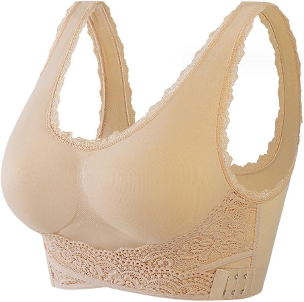 Tourmaline Shaping Wireless Silky Bra, Front Cross Bras Side Buckle Lace Bra B8812 Tourmaline Shaping Wireless Silky Bra, Front Cross Bras Side Buckle Lace Bra B8812
