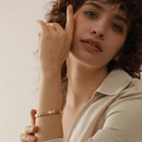 Stainless Steel Charm Polished Chain Golden Bracelet Bangle S4886977 - Tuzzut.com Qatar Online Shopping