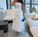 Women's Simple White A Line Evening Gown Party Dress   S5119325 - TUZZUT Qatar Online Shopping