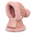 Women’s Knitted Winter Hood with Plush Trim