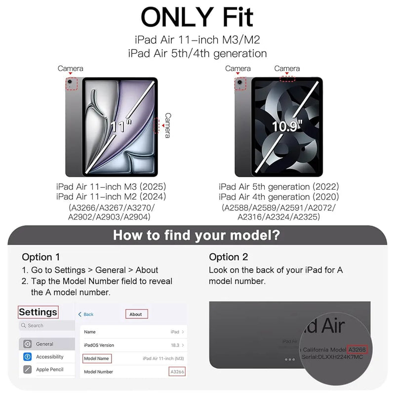 ETech Rotating Case for iPad Air 11-Inch M3/M2  IP9041 - TUZZUT Qatar Online Shopping