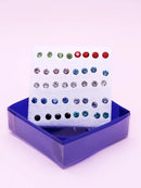 40pcs Rhinestone Decor Stud Earrings S 3397029 - Tuzzut.com Qatar Online Shopping