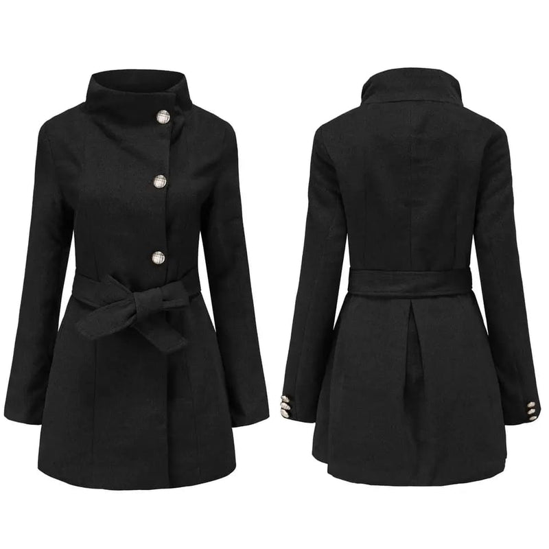 Winter Coat Women Solid Long Coat Long Sleeve Outwear XL S4780312 - Tuzzut.com Qatar Online Shopping
