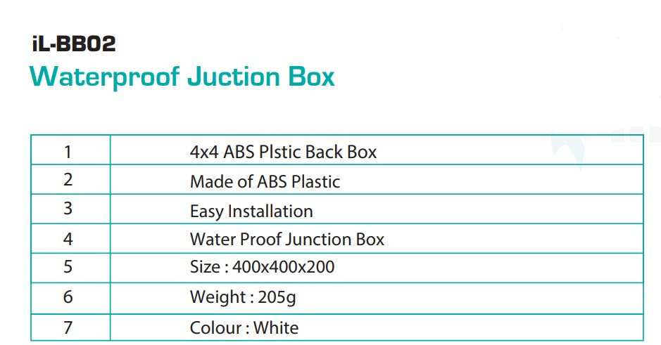 I LINK IL-BB02 Back Box Waterproof Square I LINK IL-BB02 Back Box Waterproof Square