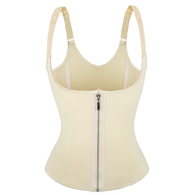 Waist Trainer Corset Front Zip And Hook Adjustable Straps 604 - TUZZUT Qatar Online Shopping