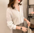 Silk Shirts Women White Shirt Women Long Sleeve Shirts Blouse S23845 - TUZZUT Qatar Online Shopping