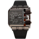OULM 3364 Brand Original Rectangle Unique Design Men Wristwatch Wide Dial Leather Strap Quartz Watch S4589316 - Tuzzut.com Qatar Online Shopping