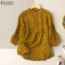 Autumn Oversize Button Blouse ZANZEA Vintage Printed Tops Women Fashion 3/4 Sleeve Blusas Female Elegant Casual Tunic Shirt XL S4268922 - Tuzzut.com Qatar Online Shopping
