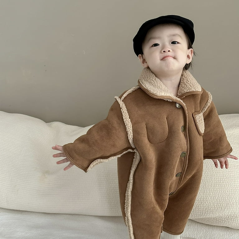 Baby Newborn Fleece Footed Jumpsuit Bodysuits S2589746