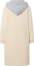 Women's Two-Piece Fake Two-Piece Long-Sleeved Korean Casual Medium-Length Coat Single-Breasted Outerwear Lamb Wool Spring   B72876 - TUZZUT Qatar Online Shopping