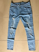 Women's Stretch Skinny Jeans with Taped Ripped Slim Fit Mid Rise Jeans Slim Fit Pencil Pants with Zipper   S5038648 - TUZZUT Qatar Online Shopping