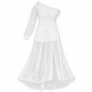Women’s White One-Shoulder Shimmer Maxi Dress 500C3M - 3XL