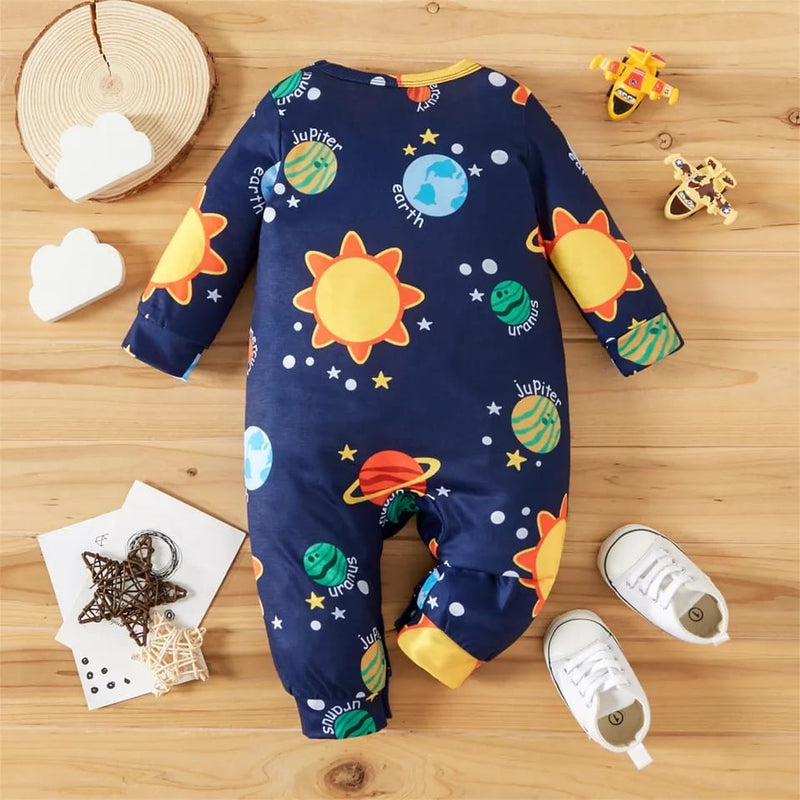 PatPat Overalls Baby Clothes New Born Boy Jumpsuit Romper Infant Newborn Babies Costume Solar System Planets Long-sleeve 20147254 - Tuzzut.com Qatar Online Shopping