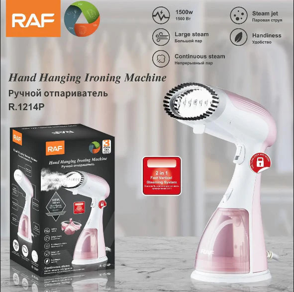 Raf Hand Hanging Ironing Machine 2 In 1 300Ml R-1214P Raf Hand Hanging Ironing Machine 2 In 1 300Ml R-1214P