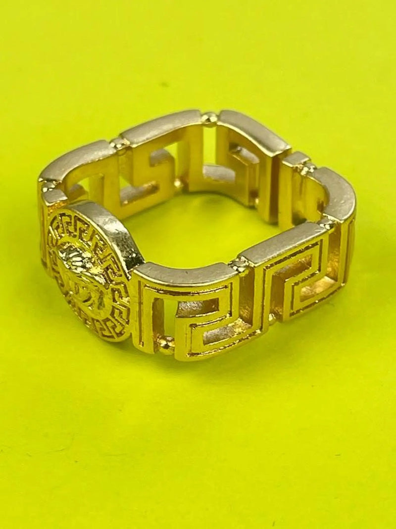 Medusa Head Square Ring DN2098 - TUZZUT Qatar Online Shopping